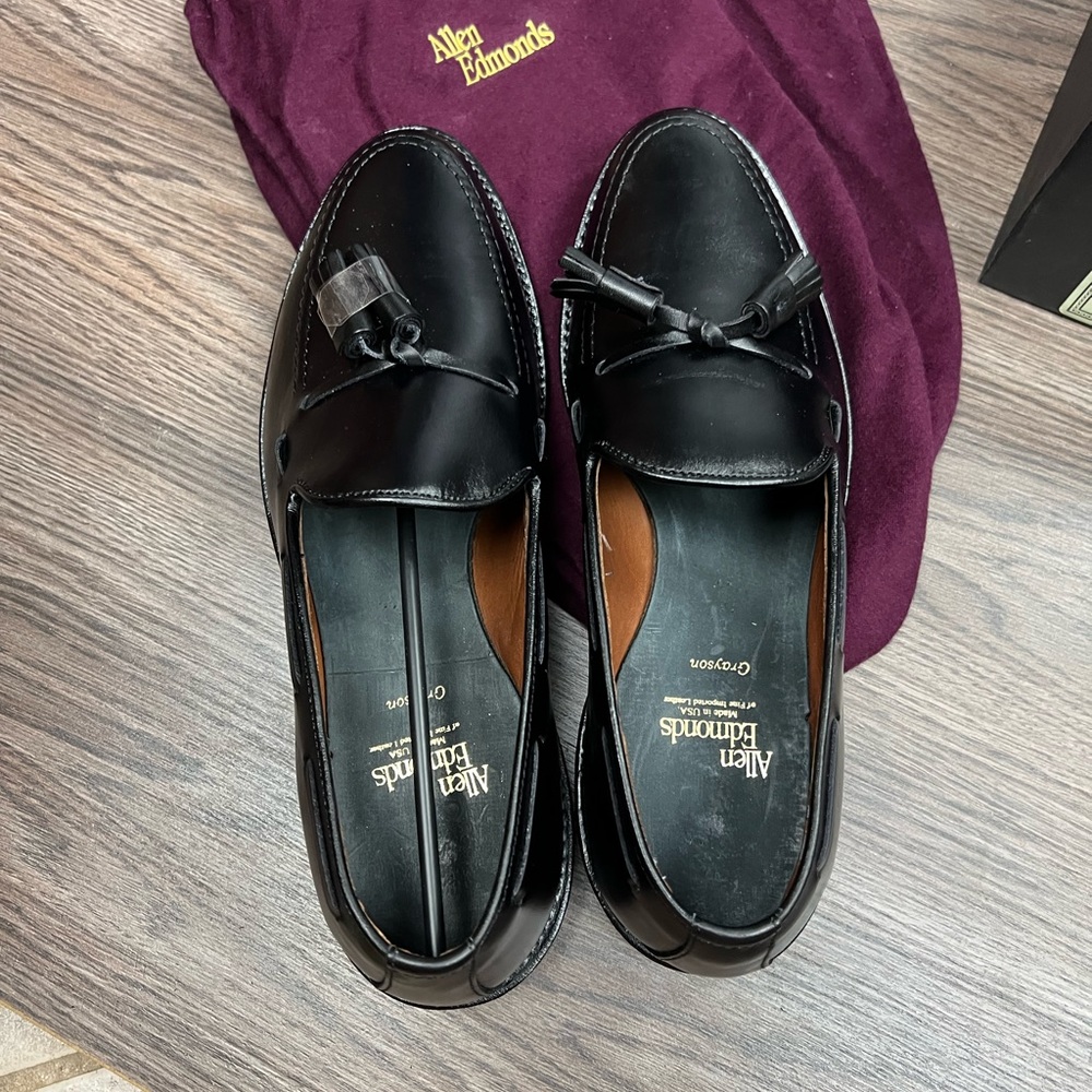 NEW Allen Edmonds Grayson Black Tassel Loafers 9 D - Picture 6 of 11